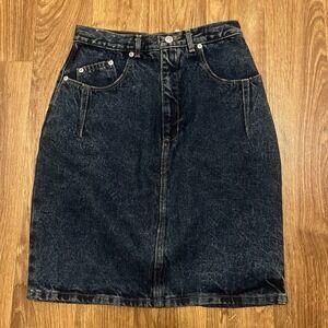 Vintage Jordache Jean Skirt‎ Women Sz 9 Pinstripe Panceled